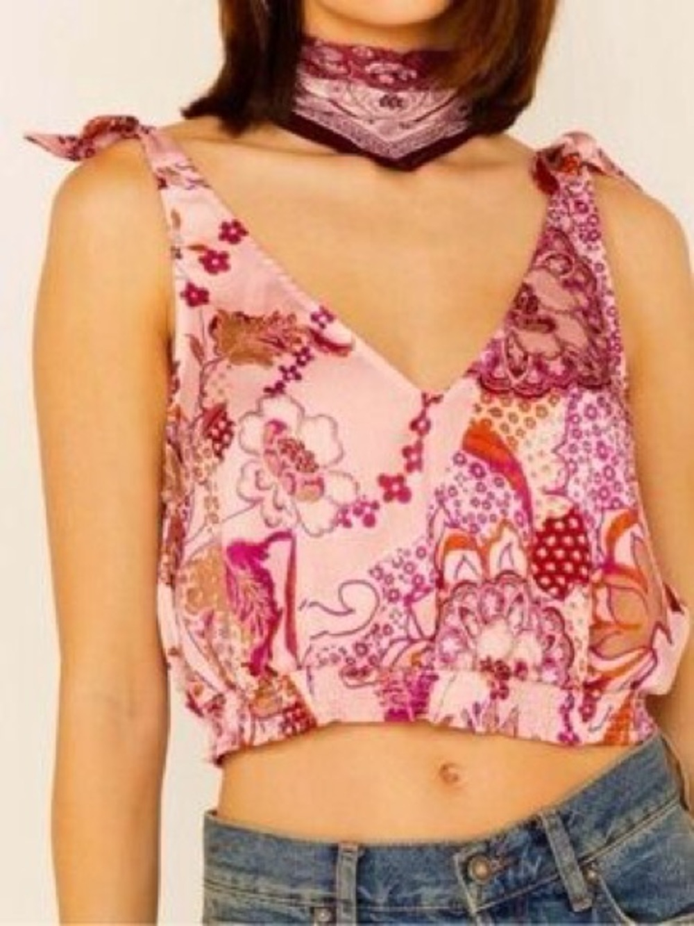 Free People Weekend In Montauk Tank Floral xs